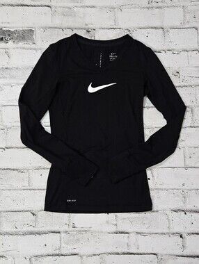 Nike Dri Fit Black Long Sleeve Athletic Top S